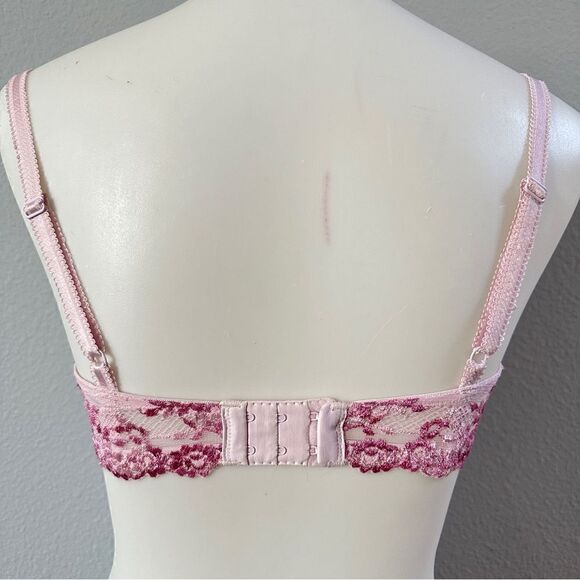 Wacoal embrace lace pink floral girly gorgeous underwire bra Sz 34D - Picture 4 of 6